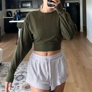 Mono B Forest Green Cropped Sweatshirt